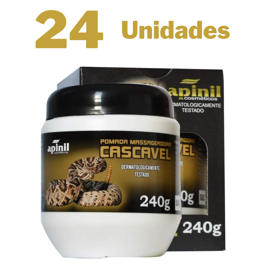 Kit 24 Pomada Massageadora Cascavel 240g Apinil
