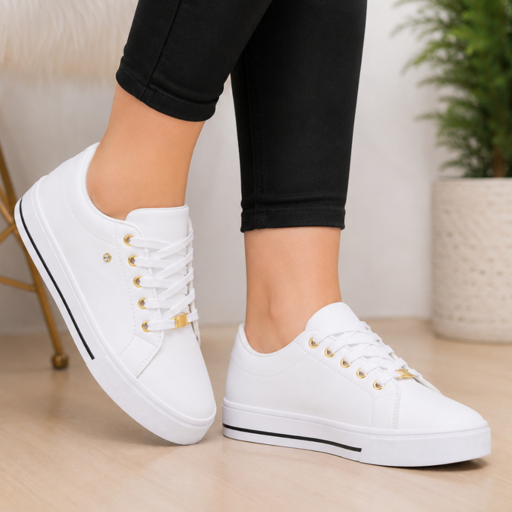 Tênis Feminino Confortável Casual Versátil Super Estiloso Moderno Original Tendência Lançamento