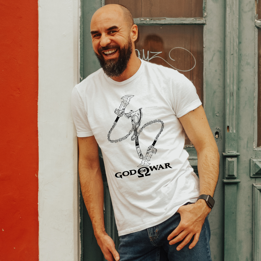 CAMISETA CAMISA BLUSA ESTAMPADA JOGO GAMER GOD OF WAR GOW DEUS DA GUERRA JUVENIL E ADULTA MASCULINA