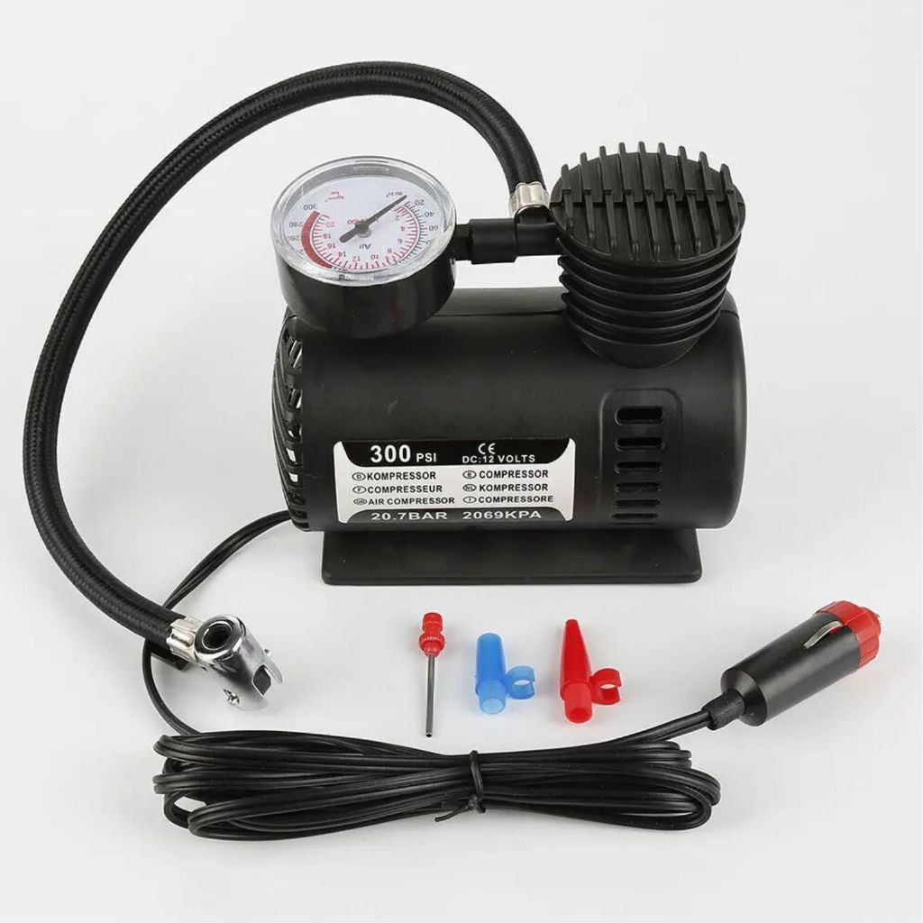 Mini Compressor de Ar Portátil Automotivo 300 PSI Enche Pneu Carro Moto Bike