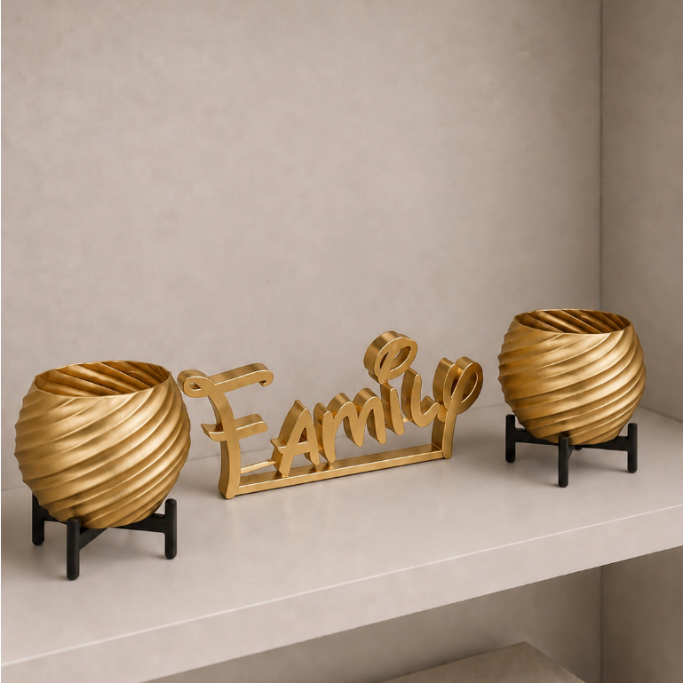 Kit Family Decorativo em Impressão 3D com Mini Vasos Ideal Para Sala Quarto Escritório e Ambientes Modernos Sofisticados