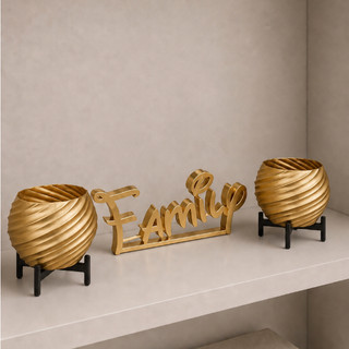Kit Family Decorativo em Impressão 3D com Mini Vasos Ideal Para Sala Quarto Escritório e Ambientes Modernos Sofisticados