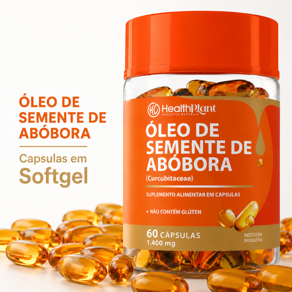 Óleo de semente de abóbora em cápsulas, óleo de moranga 60 Cápsulas de Softgel   - Envio Imediato