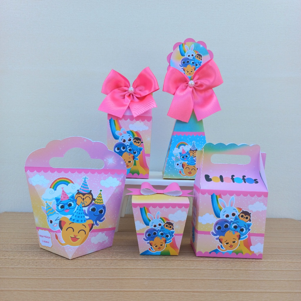 Kit Festa Bolofofos Menina Personalizado – Lembrancinhas para Festa + Caixinhas Decorativas Aniversário