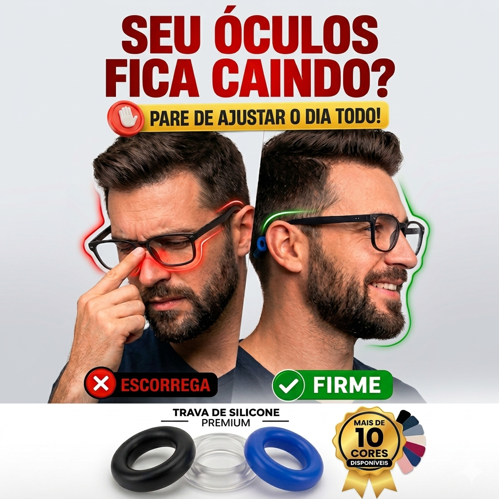 Trava Óculos Silicone Antiderrapante 4/8/12 Un Não Cai do Rosto Hastes Ajuste Conforto Orelha