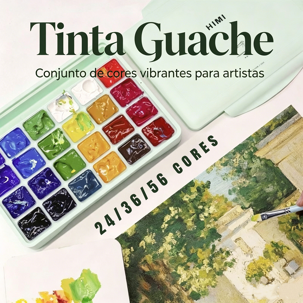 MIYA Tinta Gouache 24/36/56 Cores Girls Portable Plastic Paint Box Watercolor Palette Acrylic Oil Gouache Subpackage