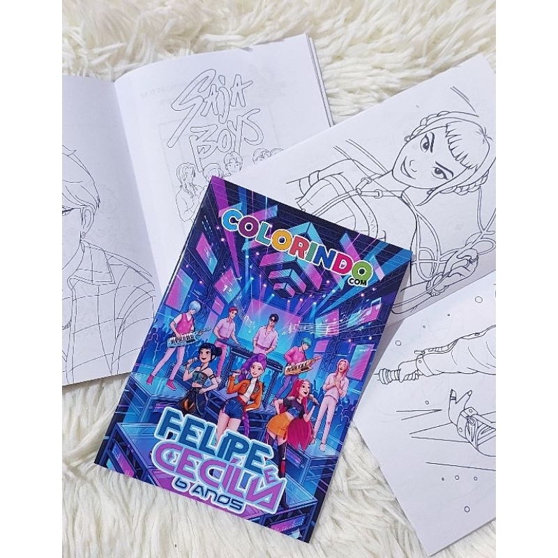 Livrinho de Colorir + Atividades Guerreiras K-Pop e Saja Boys Personalizado Lembrancinha de Aniversário Infantil