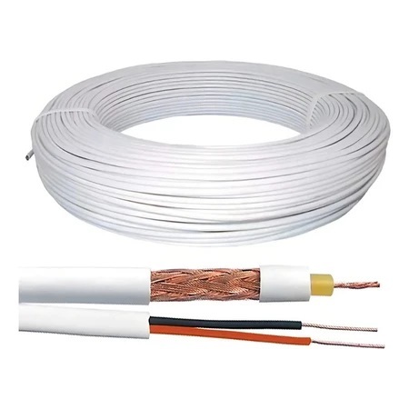 Cabo Coaxial 100mts para Câmera de Segurança CFTV com 95% de Malha