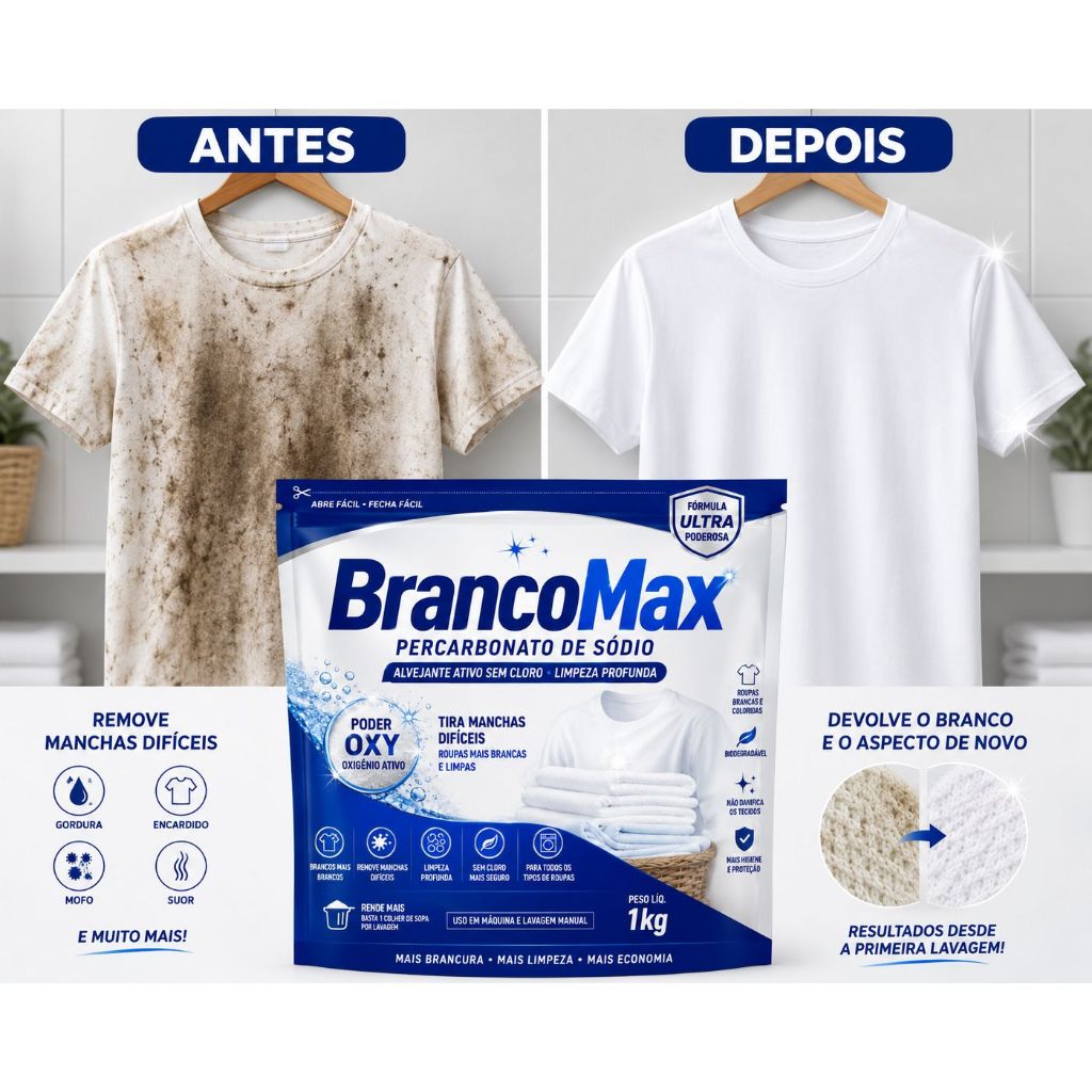 Percarbonato Puro 100% para limpeza em geral, clareador de roupas Premium Original