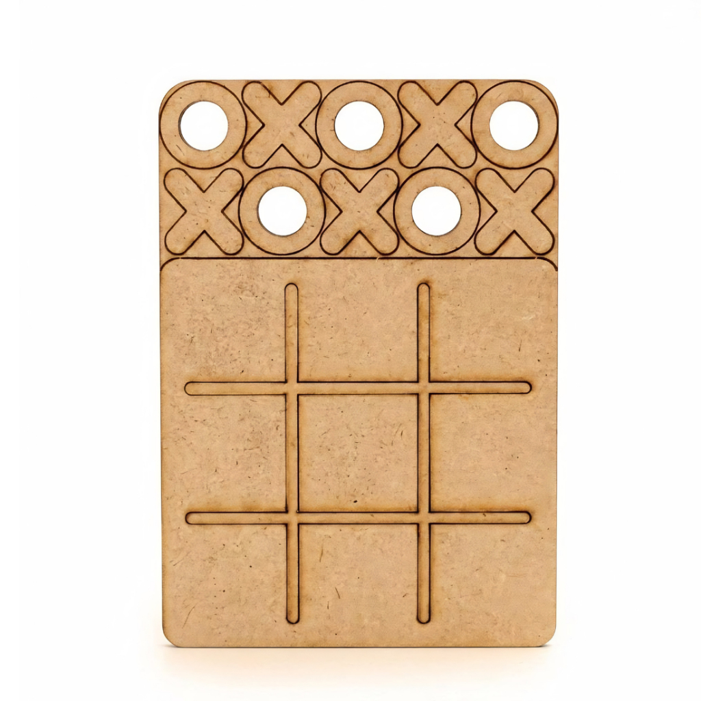 Kit 30 Jogos Da Velha MDF Cru 10x10 Educativo Infantil Pintura Artesanato Escolar