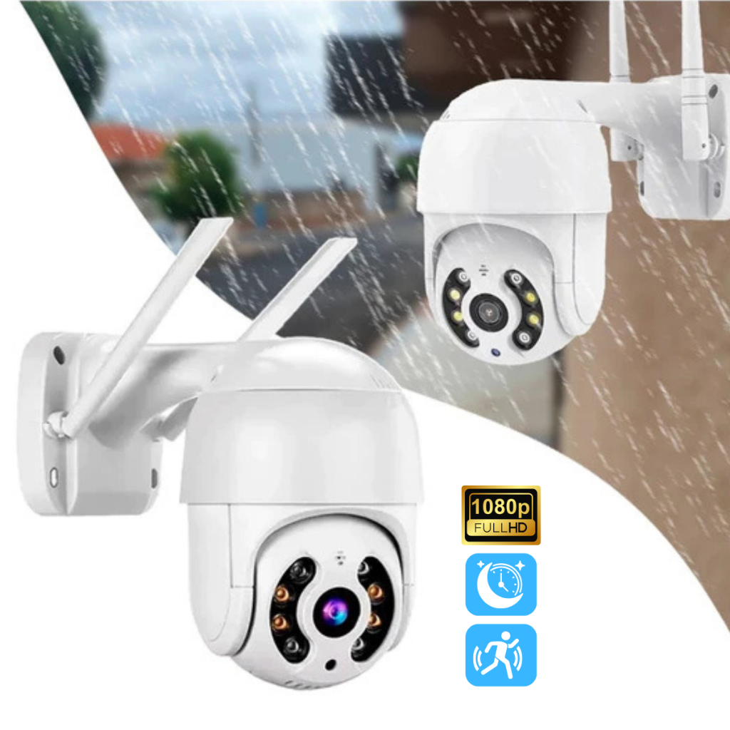 Câmera de Segurança Vigilancia Noturno Audio 2 Antenas Wi-Fi Full HD Casa Externa Movimento