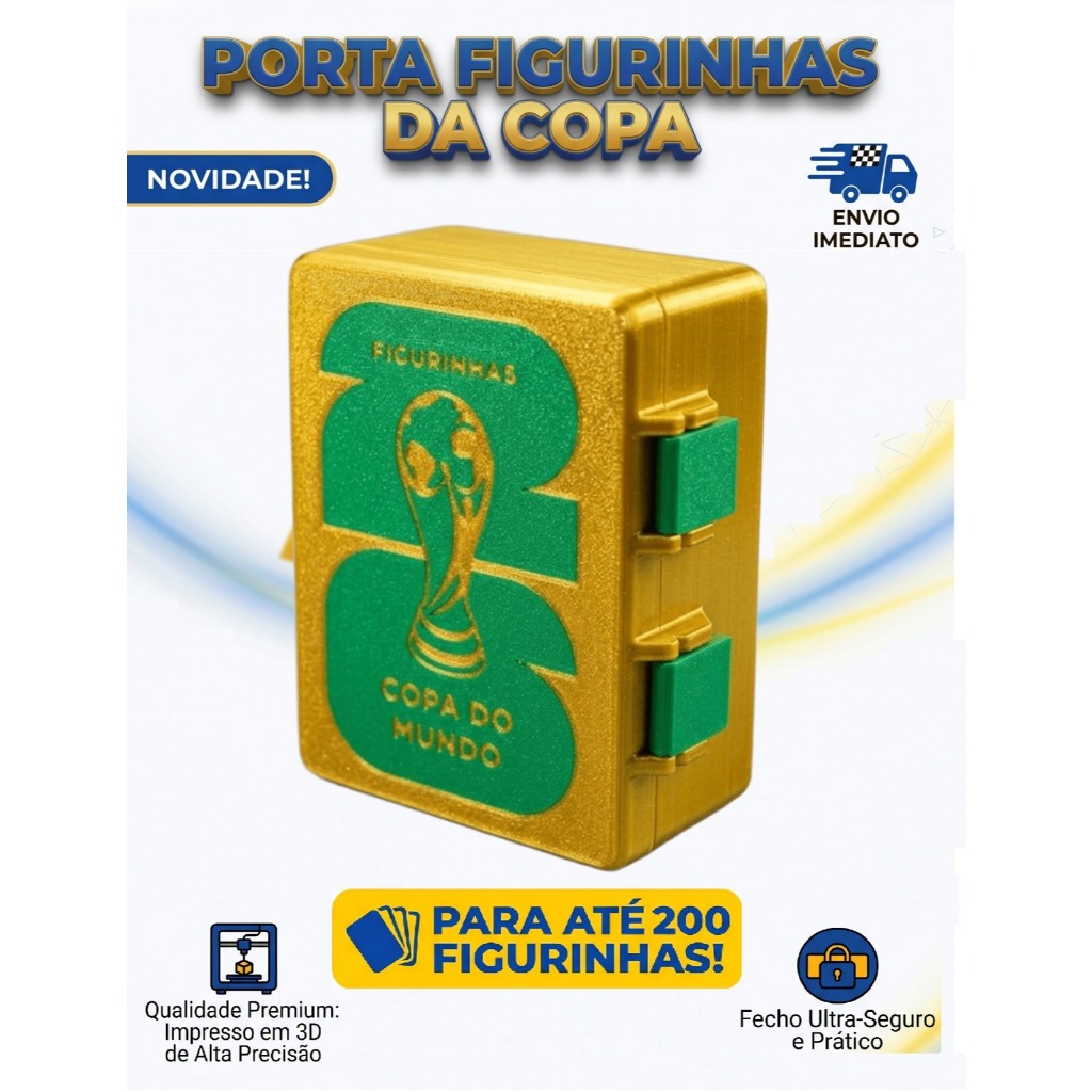 Porta Figurinhas Álbum Copa do Mundo 2026 – Organizador Álbum – 200 Figurinhas – Várias Cores