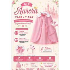 Capa Infantil Princesa com tiara