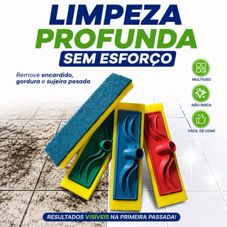Esfregão Lava Piso Limpa Azulejo Chão Porcelanato Vidro Multiuso Rodo Abrasivo com Sem Cabo 1 3 6