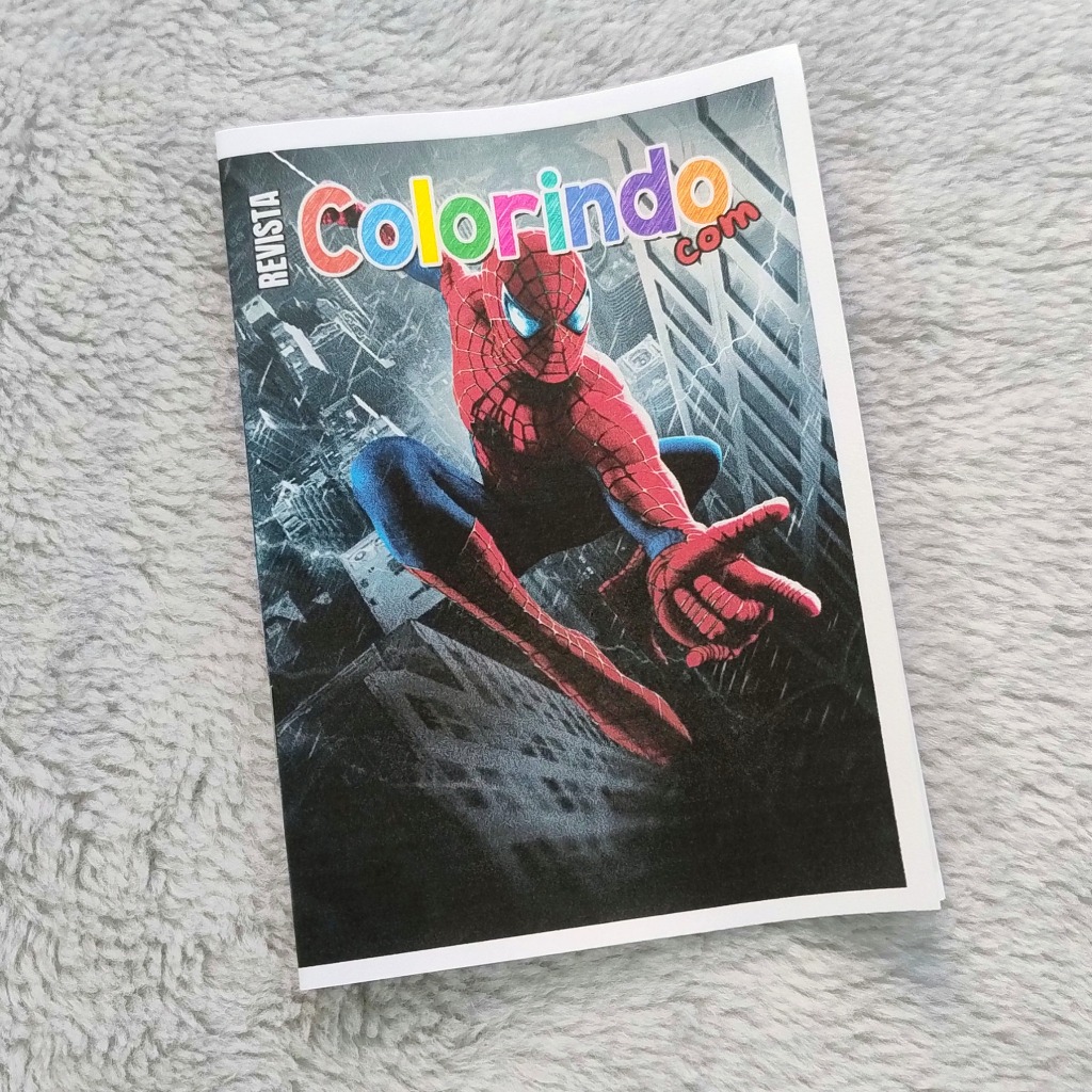 Kit 30 Livrinhos de Colorir Personalizado Revistinha 10x14cm Lembrancinha Aniversário Homem Aranha