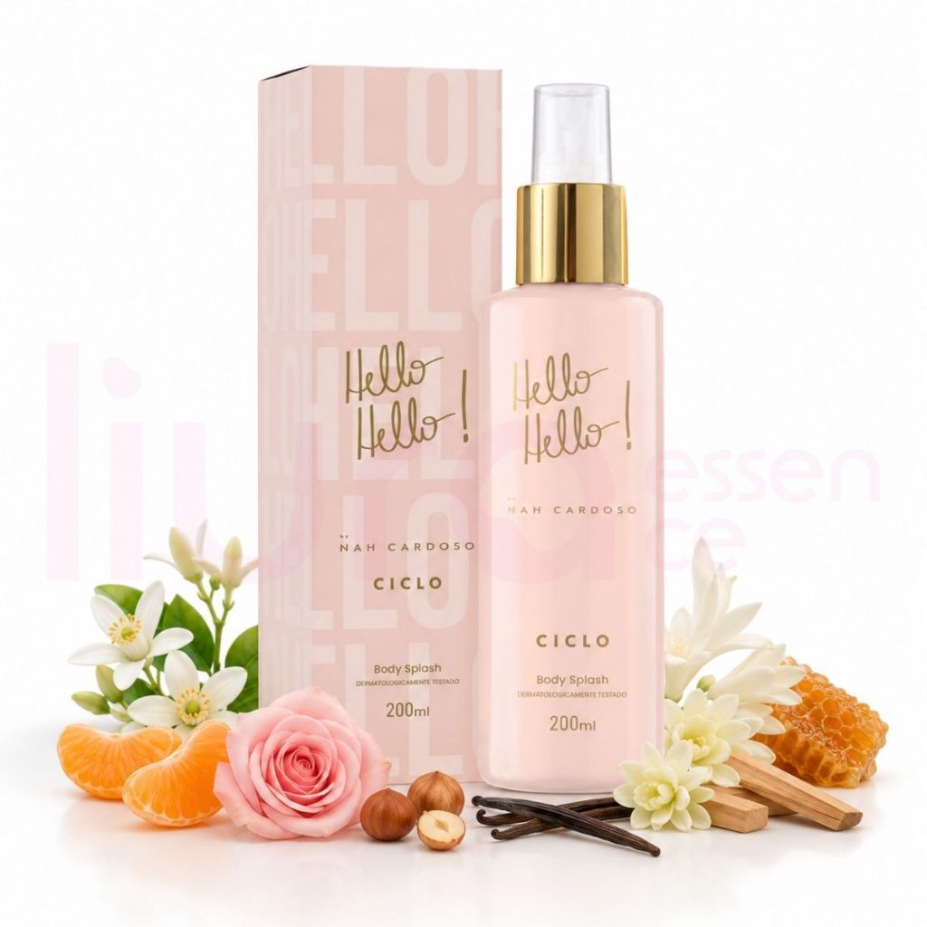 Body Splash Hello Hello Nah Cardoso Ciclo 200ml Desodorante Colônia Feminino Oriental Gourmand