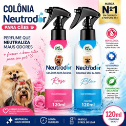 Perfume Colônia Pet Neutrodor 120ml Sem Álcool Para Cães Spray Petmais
