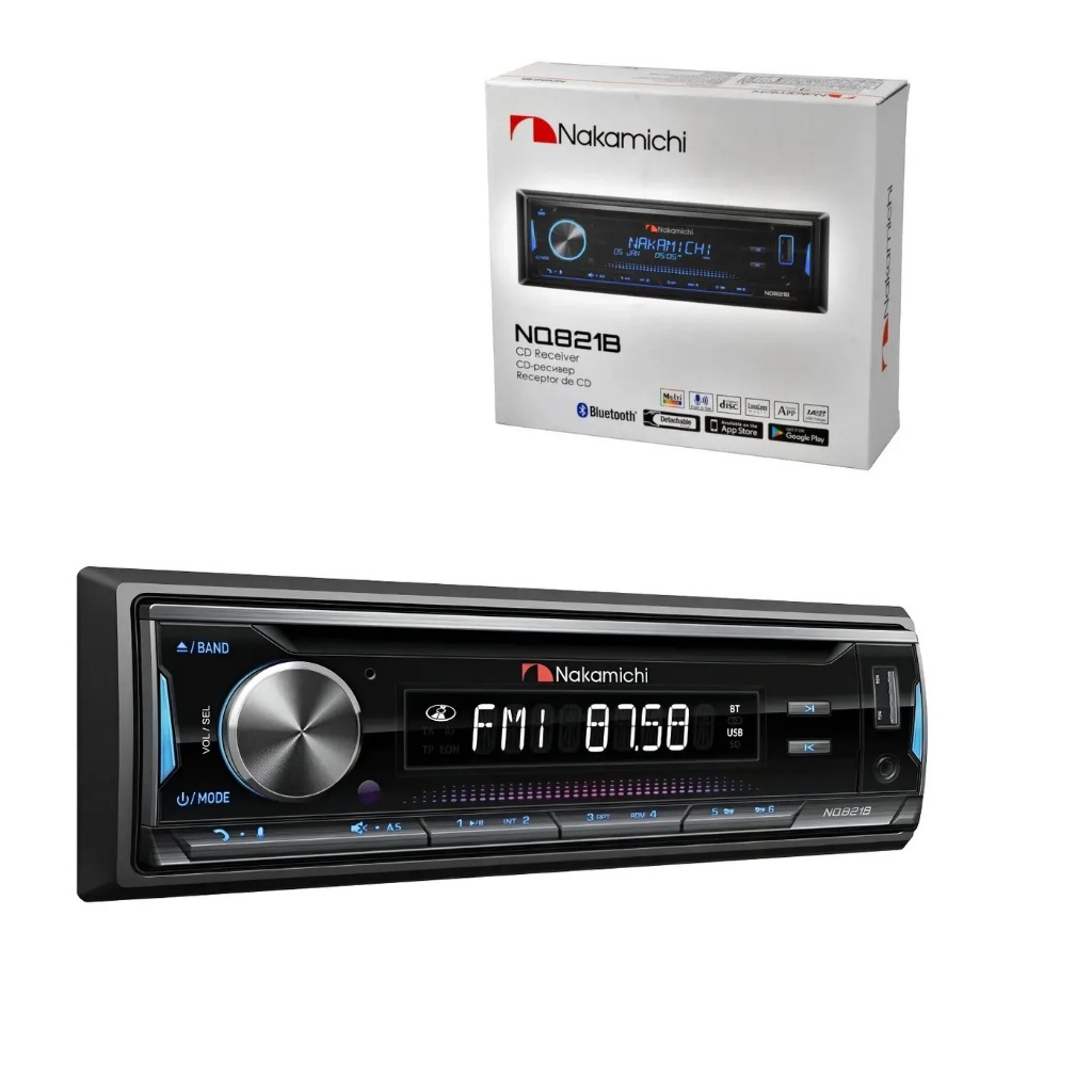Radio Cd DVD Automotivo Nakamichi Nq921b Bluetooth Usb Aux Preto Controle LCD Display