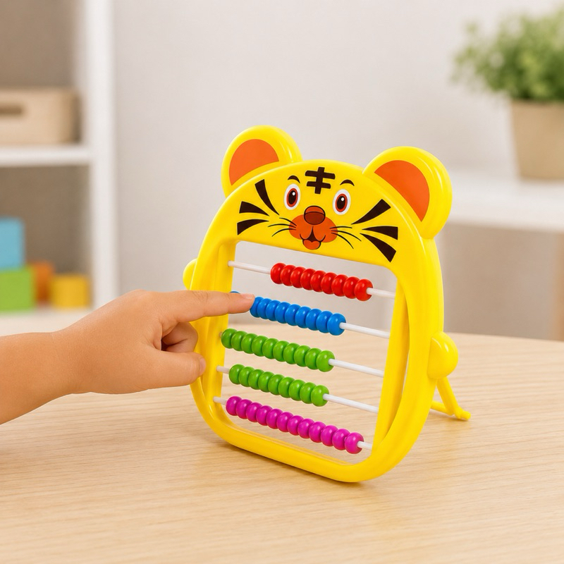 Ábaco Infantil de Plástico com Personagem Brinquedo Educativo Didático