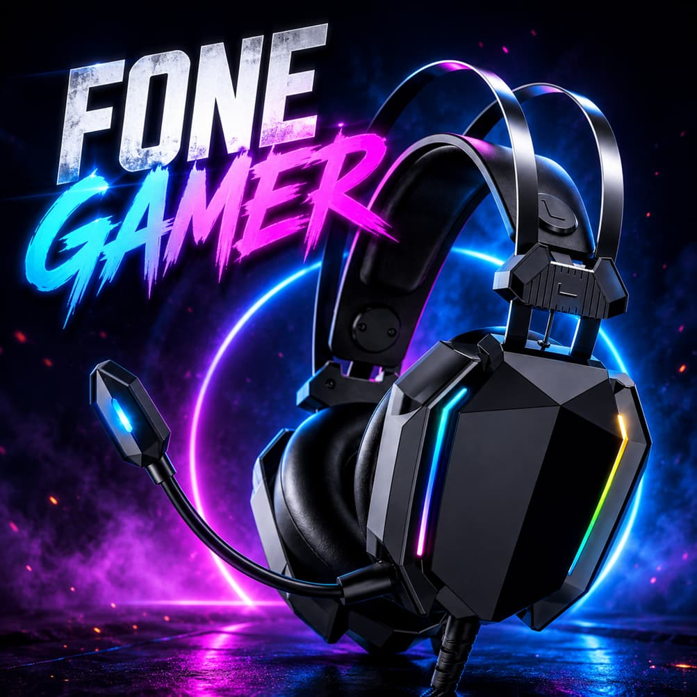 Headset Gamer Fone de Ouvido com Fio LED RGB Microfone Cancelamento de Ruído Compatível com PS5 PS4 Xbox One PC Notebook