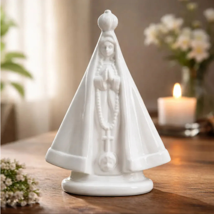 Kit 6 Imagem Estátua Escultura Nossa Senhora Aparecida 22 cm Porcelana Segunda Linha