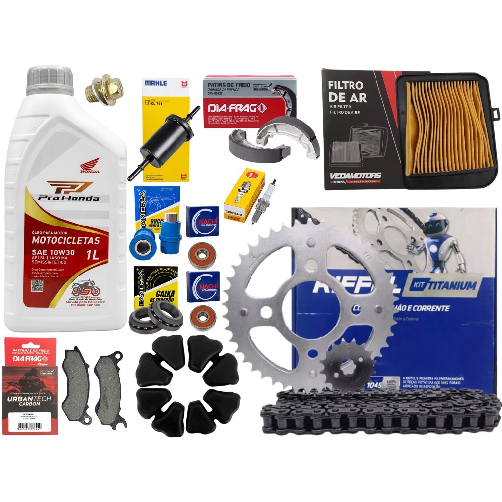 Kit Revisão Titan 150 2014 Á 2015 Relação Transmissão, Óleo