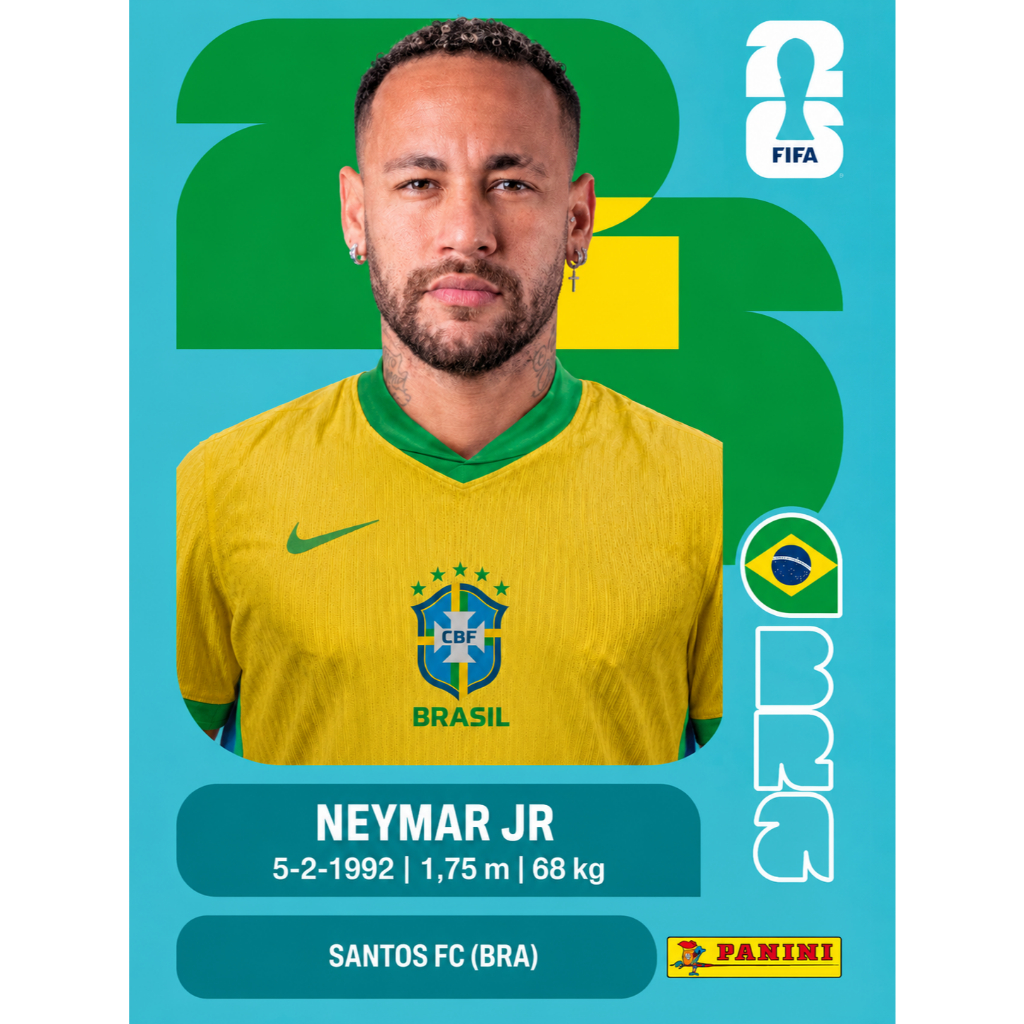Figurinhas Copa do Mundo 2026 NEYMAR MESSI CRISTIANO RONALDO MBAPPE YAMAL MODRIC Album da Copa Extra Legend Brasil