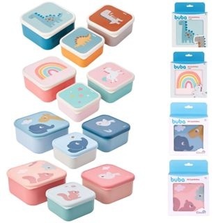Kit 3 Potinhos Infantil Potes Para Lancheira Frutas Papinha Buba Magic