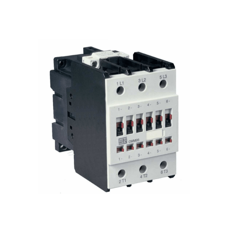 Contator Tripolar 95A 24V CWM95-00-30D02 Weg+bloco lateral