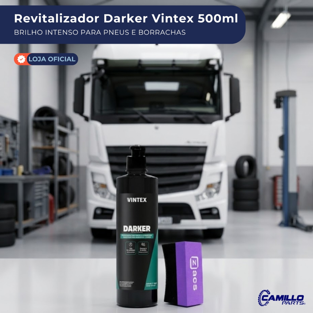 Revitalizador De Pneus Vintex Darker 500ml Pretinho Brilhante Alta Durabilidade