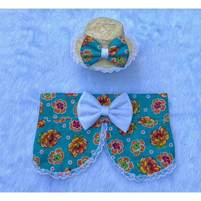 Kit Festa Junina - Golinha de Renda Pet - Bandana Junina Pet - Festa Junina Pet - Fantasia Pet - Chapéu Pet