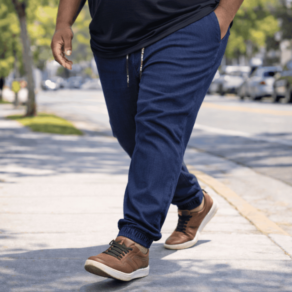Calça Jogger Jeans Masculina Plus Size | Cós de Elástico, Bolsos e Tecido Confortável