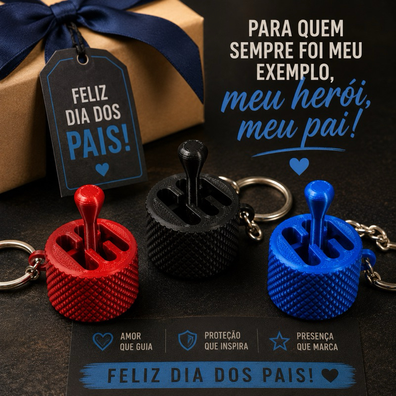 Kit 10 Chaveiros Câmbio Manual Marcha Automotiva Dia dos Pais Presente Criativo Lembrancinha