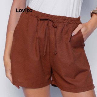 Lovito Shorts Feminino Viscose Com Elástico STB1294BRL1324