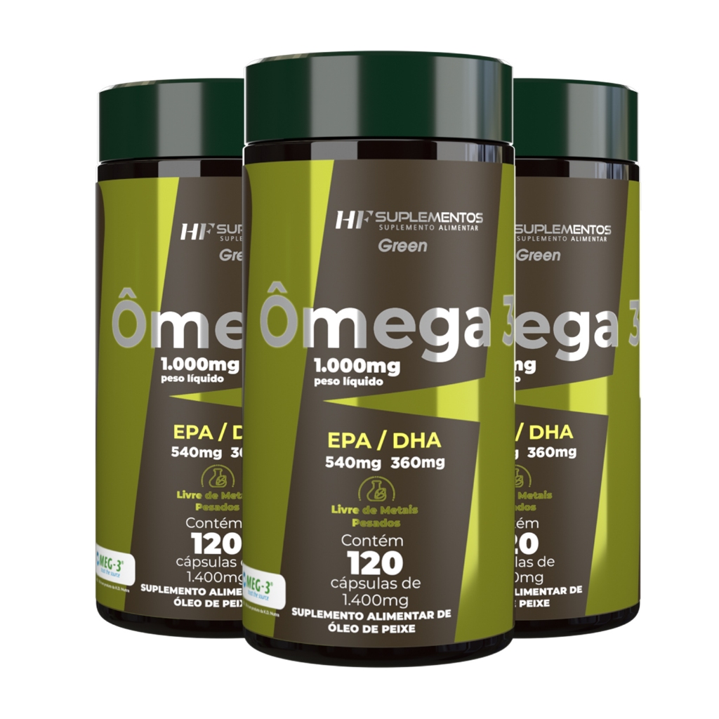 3x ÔMEGA3 ÓLEO DE PEIXE 120CAPS HF SUPLEMENTOS
