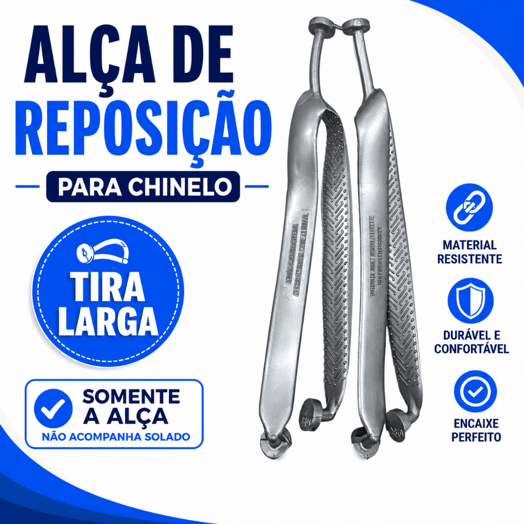 Alça Prata Para Chinelo Masculino Correia Cabresto Reposição