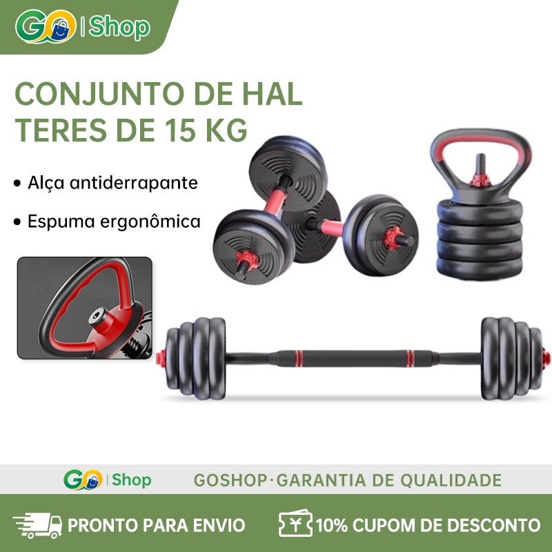Brinde: munhequeira Kit Dumbbell Halter 20kg Ajustável Academia Musculação Para Braço Costa Peitoral Treino exercicio