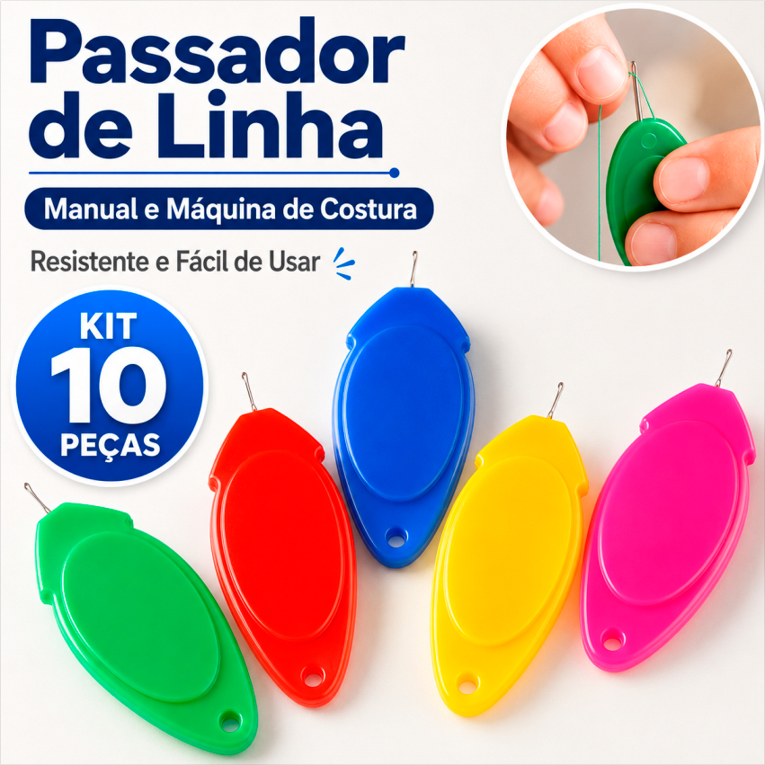 Passador de Linha na Agulha Manual e Máquina de Costura Resistente e Fácil de Usar