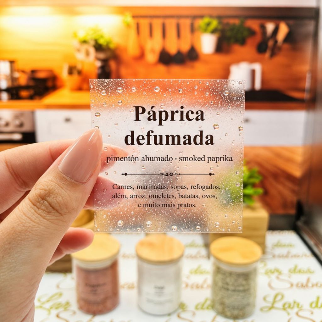 48 Adesivos para Potes de Temperos Cozinha Modelo Dicionário Etiquetas 5,5x5,5cm