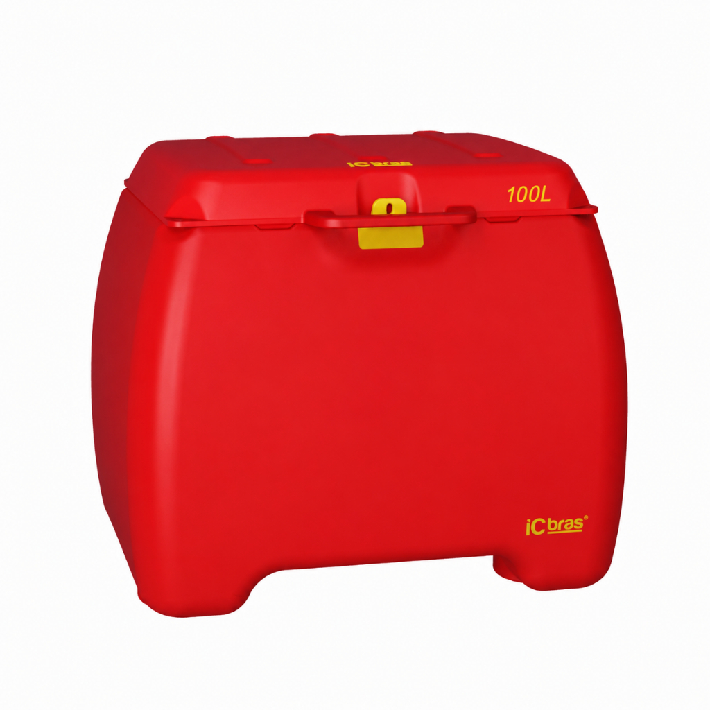 Baú Para Moto 100 Litros Delivery Motoboy Caixa Entrega ICBRAS Vermelho Universal Top Resistente Pro