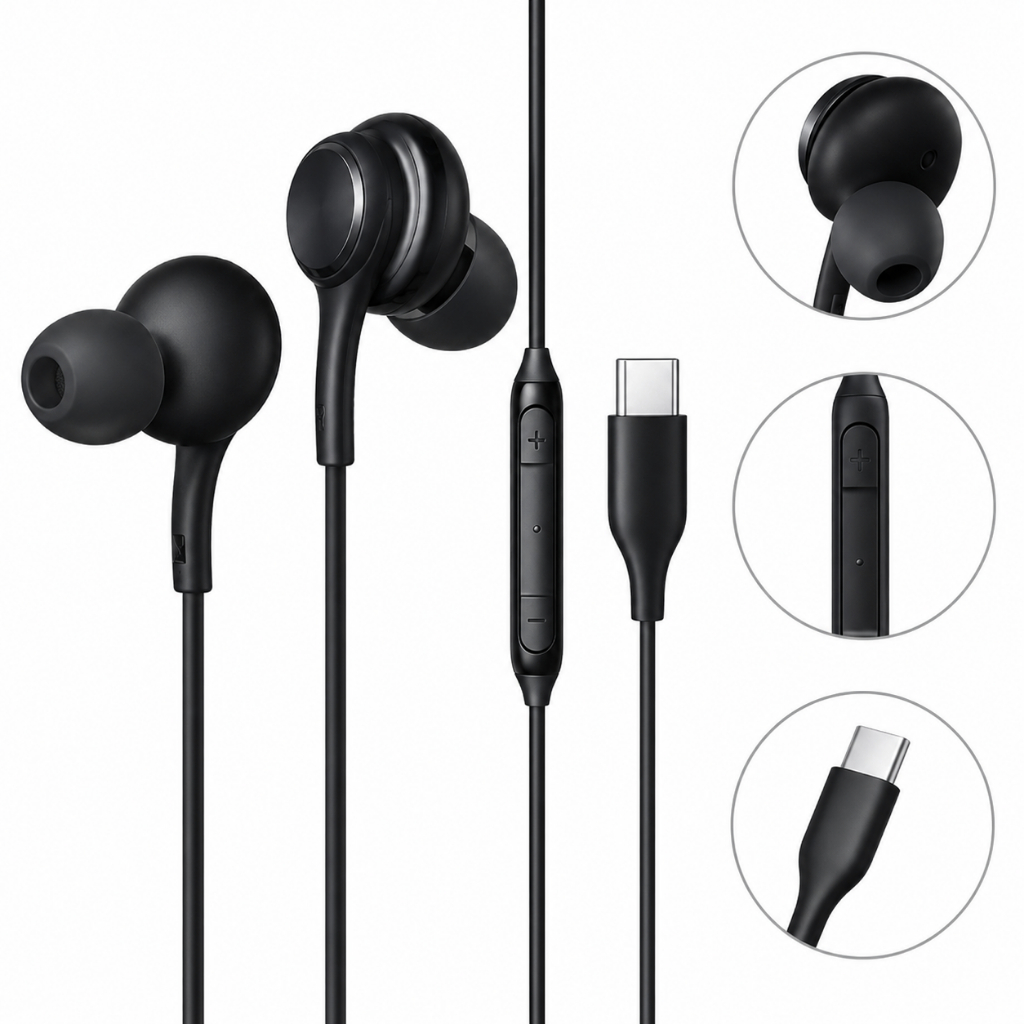 Fone de Ouvido USB-C Intra-Auricular com Microfone Lehmox