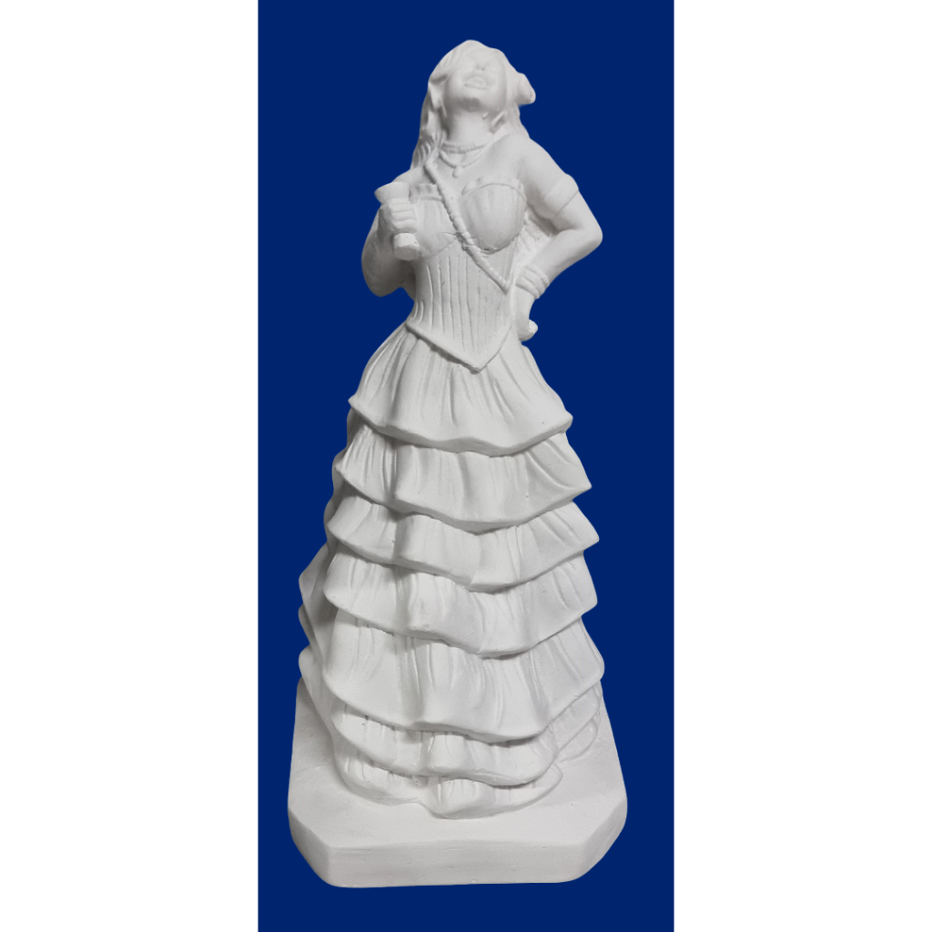 Imagem Pomba Gira 7 Saias / Cigana 7 Saias/ Pomba Gira gargalhada / Para Batismo 25cm em gesso cru