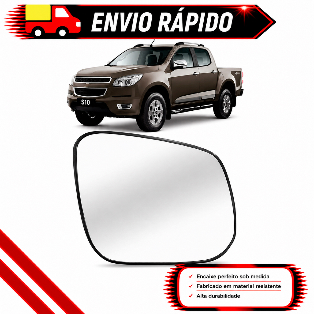 Lente Retrovisor S10 Ls/ Lt/ Ltz 2012 2013 14 2015 16 2017