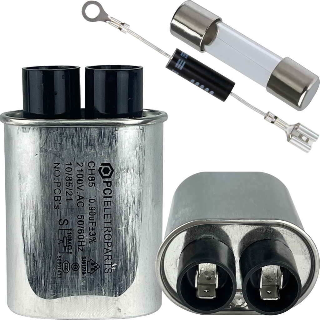 Kit Reparo Microondas Com Capacitor 0,90uf + Diodo + Fusível 20Amp