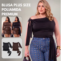 Blusa Poliamida Premium Plus Size GG e G1 Com Amarrações Zero Transparência Estilosa Modela o Corpo Versátil