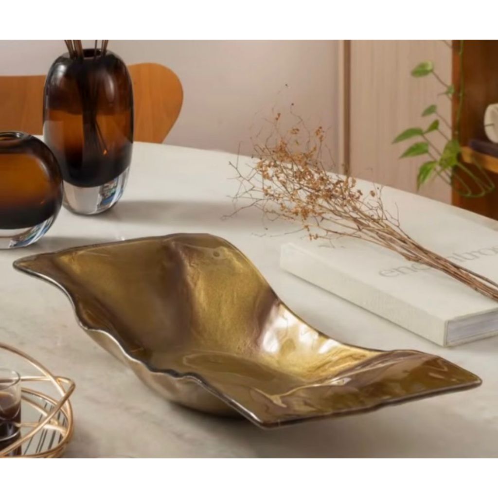 Centro de Mesa Decorativo em Vidro Murano Decoração Moderna Sala Casa Home Decor Adornos Enfeites
