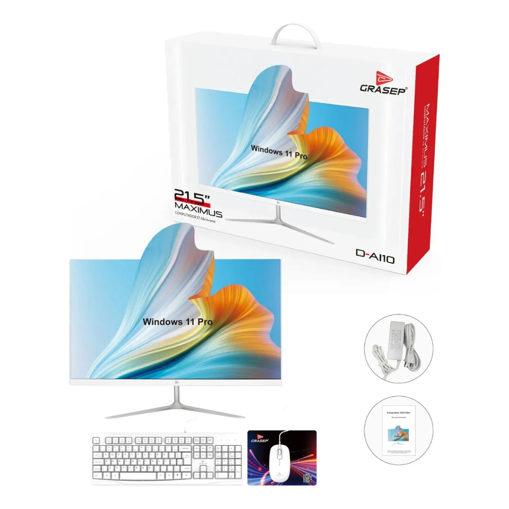 Computador All In One Intel Core i7-5600U 16GB RAM SSD 512GB + Teclado e Mouse – Pronto para uso, ótimo para home office