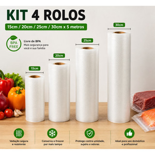 Rolo para Embalagem a Vácuo com Ranhuras – Compatível com Seladora a Vácuo, Conserva Alimentos bobina wk sportline