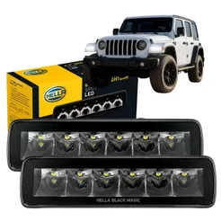 Par Farol Auxiliar Barra Led Longo Alcance Black Magic Spot Quadriciclo Jeep Utv Hella 1FB358176211