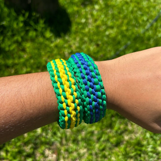 Bracelete pulseira de crochê Multicolor do Brasil | pulseira da Virgínia